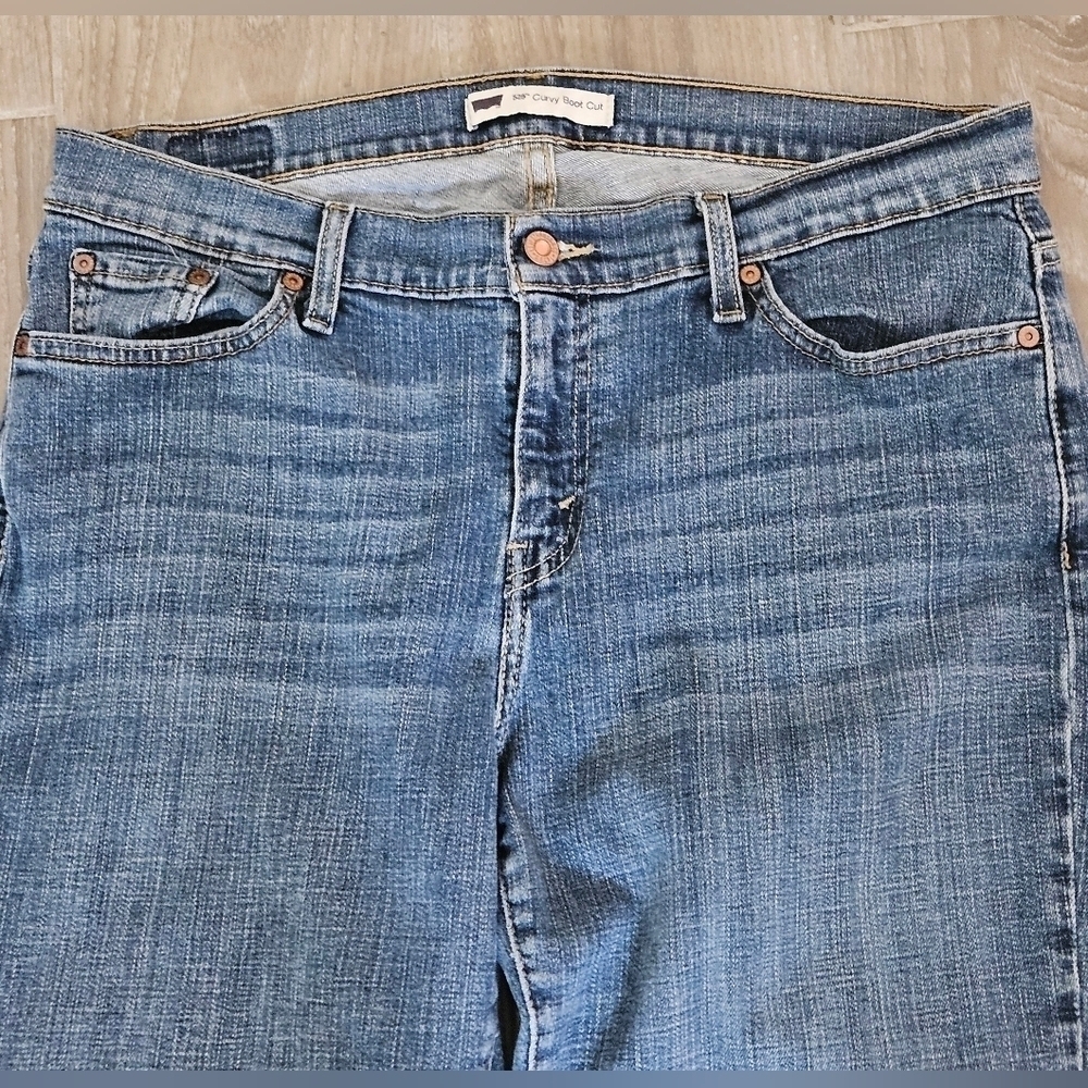 LEVI'S CURVY BOOT CUT JEANS SZ 33/16 S BLUE - Picture 4 of 10